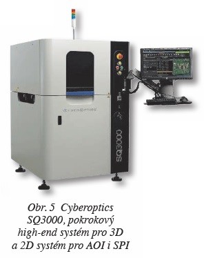 Obr. 5 Cyberoptics SQ3000, pokrokový high-end systém pro 3D a 2D systém pro AOI i SPI